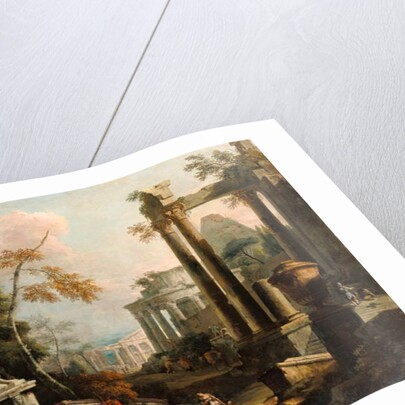 Landscape with Classical Ruins and Figures, c.1725-30 by Marco & Sebastiano Ricci