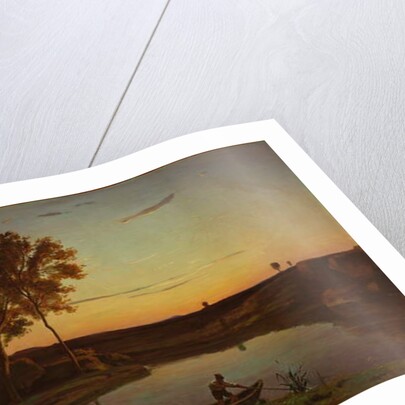 Landscape with Lake and Boatman, 1839 by Jean Baptiste Camille Corot