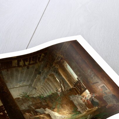 A Hermit Praying in the Ruins of a Roman Temple. c.1760 by Hubert Robert