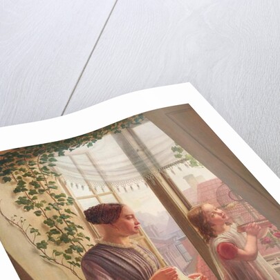 Interior with mother and daughter by a window, 1853 by Ludvig August Smith