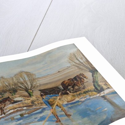 Farmhands fetching Ice, 1927 by Fritz Syberg