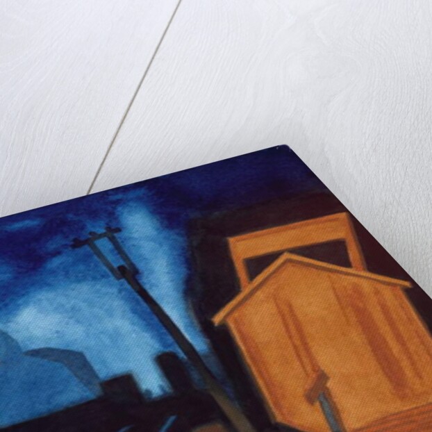 Flag Station, Elizabeth, New Jersey, 1925 by Oscar Florianus Bluemner