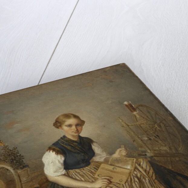 A Girl Carding, 1856 by Kilian Christoffer Zoll