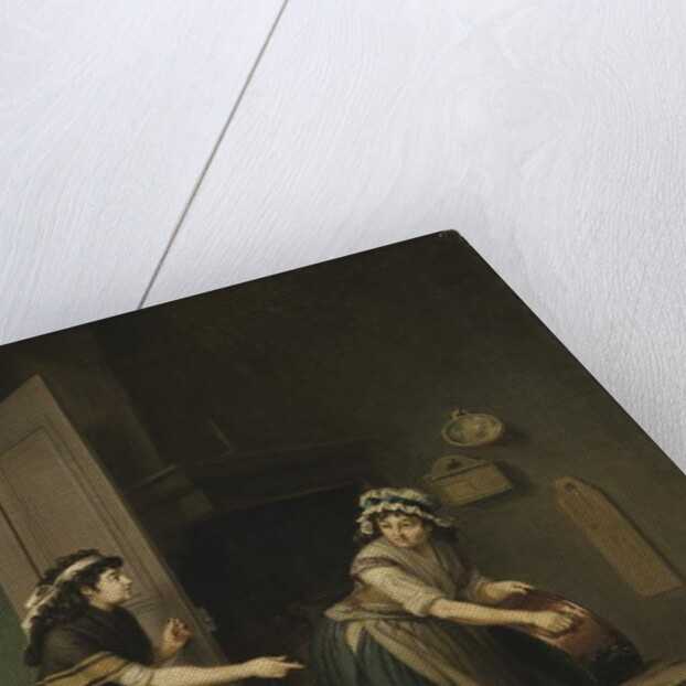 A Woman Polishing Copper Pans by Pehr Hillestrom