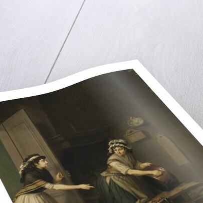 A Woman Polishing Copper Pans by Pehr Hillestrom