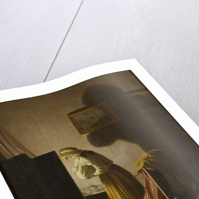 A Woman Picking Fleas by Candlelight by Pehr Hillestrom