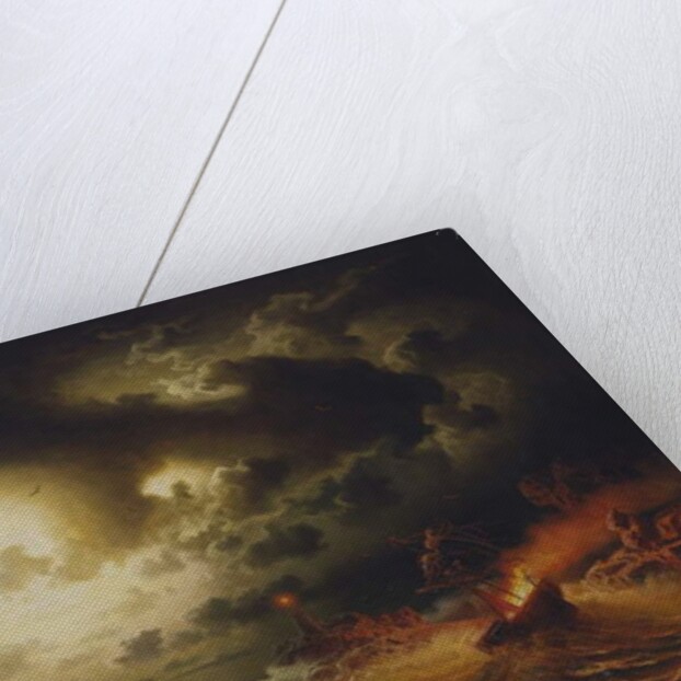 Burning Steamer, 1858 by Marcus Larson