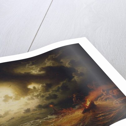 Burning Steamer, 1858 by Marcus Larson