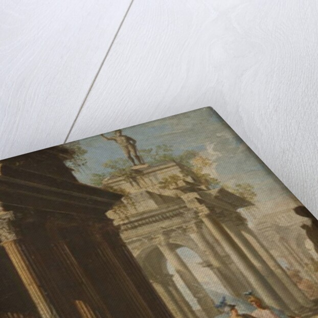 Girl Reading at Corinthian Temple, c.1710 by Alberto Carlieri