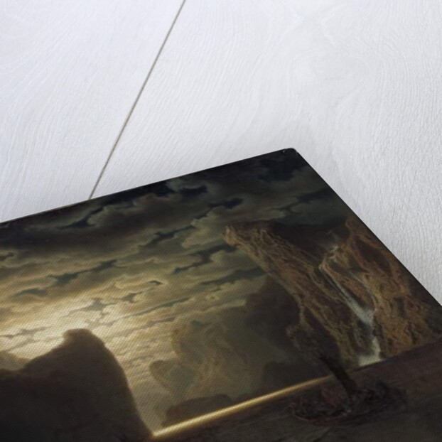 Norwegian Fjord in Moonlight, 1861 by Marcus Larson