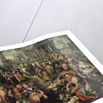 Market Scene: Ecce Homo, the Flagellation and the Carrying of the Cross, 1561 by Joachim Beuckelaer or Bueckelaer