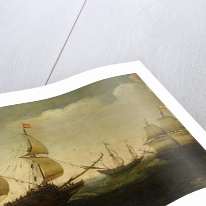 Dutch Three-Masted and Other Ships Offshore by Hendrick Cornelisz Vroom