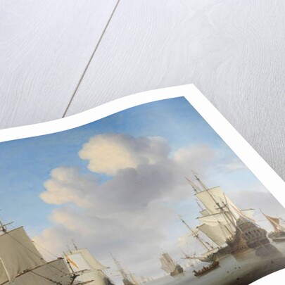 Dutch Ships in a Calm Sea, c. 1665 by Willem van de the Younger Velde