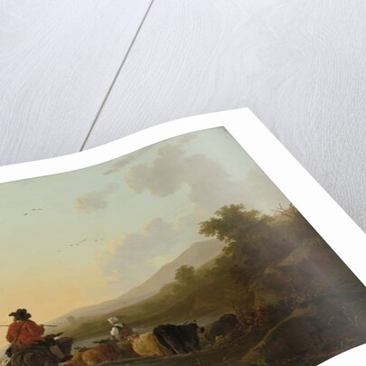 Landscape with Cattle Driver and Shepherd, c.1780-85 by Jacob van Strij