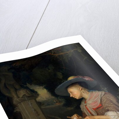 Woman Weaving a Crown of Flowers, c.1675-80 by Godfried Schalken or Schalcken