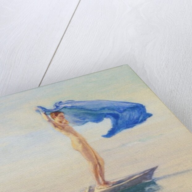 Girl in Bow of Canoe Spreading Out Her Loin-Cloth for a Sail, Samoa, c.1895-96 by John La Farge or Lafarge