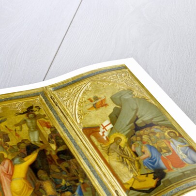 A Triptych: Agony in the Garden, The Crucifixion, and the Raising the Patriarchs and Prophets from the Dead by Andrea Vanni