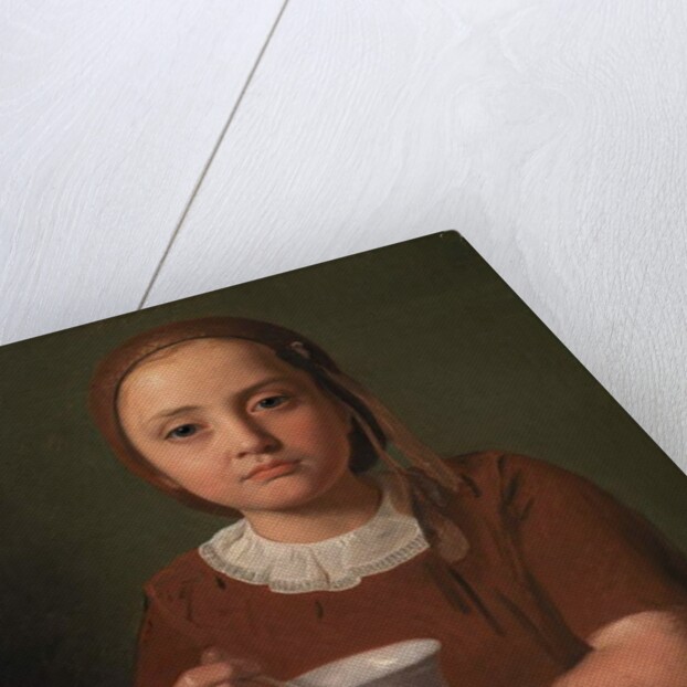 Portrait of a Little Girl, Elise Købke, with a Cup in front of her, 1850 by Constantin Hansen