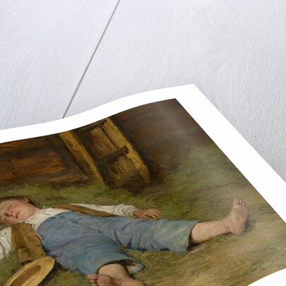 Boy Asleep in the Hay, 1891-97 by Albert Anker