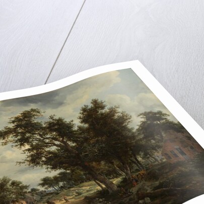 A Wooded Landscape with Travellers on a Path through a Hamlet, c.1665 by Meindert Hobbema