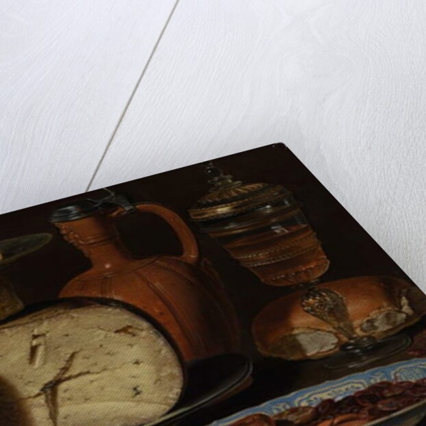 Still Life with Cheeses, Almonds and Pretzels, c.1615 by Clara Peeters