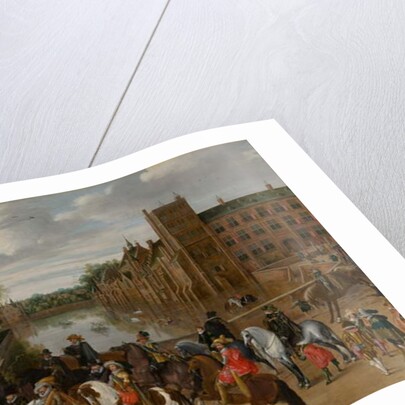 The Princes of Orange and their Families on Horseback, Riding Out from The Buitenhof, The Hague, c. 1621-22 by Pauwels I van Hillegaert