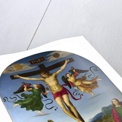 The Crucified Christ with the Virgin Mary, Saints and Angels, c.1502-03 by Raphael
