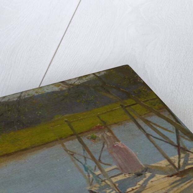 Woman beside a boat, c.1875-85 by Laszlo Mednyanszky