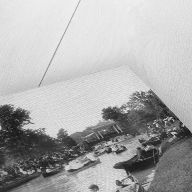 Band concert on Grand Canal, Belle Isle Park, 1903-20 by Detroit Publishing Co.