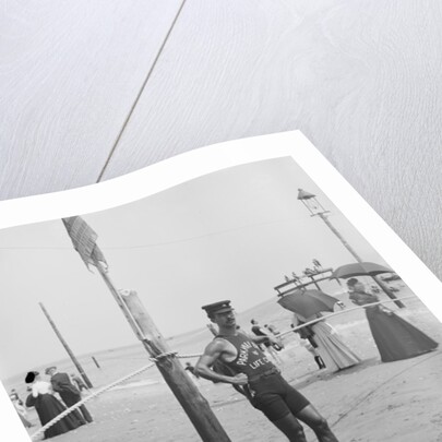 A Life guard on Brighton Beach, Brooklyn, New York, 1901-06 by Detroit Publishing Co.