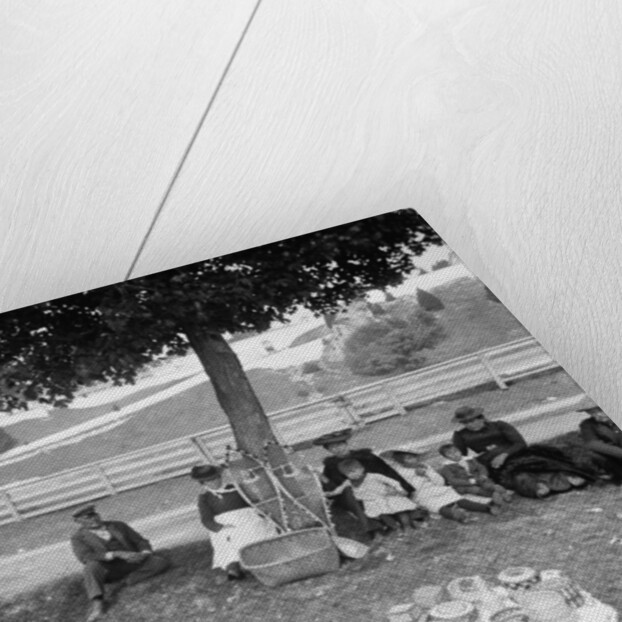 Indian basket market, Mackinac, c.1905 by Detroit Publishing Co.