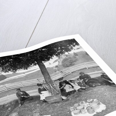 Indian basket market, Mackinac, c.1905 by Detroit Publishing Co.