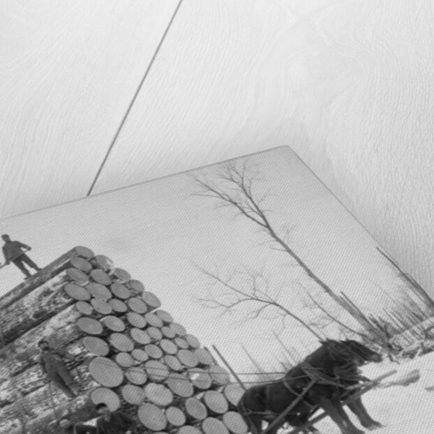 Logging a big load, Michigan, c.1880-99 by Detroit Publishing Co.