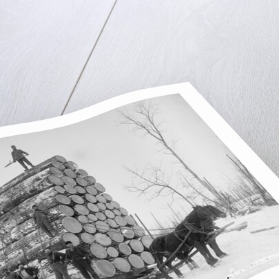 Logging a big load, Michigan, c.1880-99 by Detroit Publishing Co.