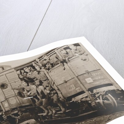 U.S. Marines in France off for camp, 1917 by American Photographer