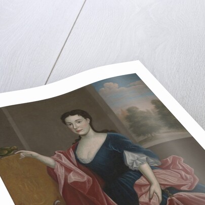 A Hudson Valley Lady with Dog and Parrot, c.1720-30 by American School