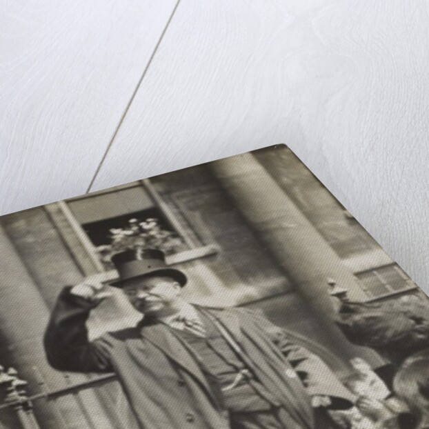 Theodore Roosevelt salutes crowd by Anonymous