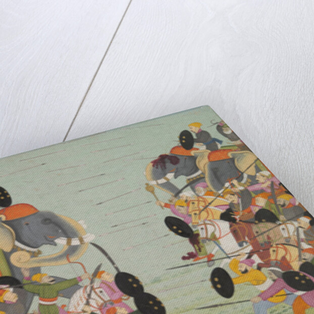 Illustration from a Bhagavata Purana Series, Book 10, Battle Between Balarama and Jarasandha, 1760-65 by School Mughal