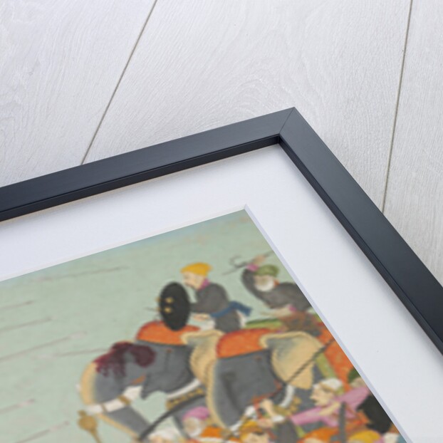 Illustration from a Bhagavata Purana Series, Book 10, Battle Between Balarama and Jarasandha, 1760-65 by School Mughal