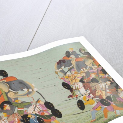 Illustration from a Bhagavata Purana Series, Book 10, Battle Between Balarama and Jarasandha, 1760-65 by School Mughal