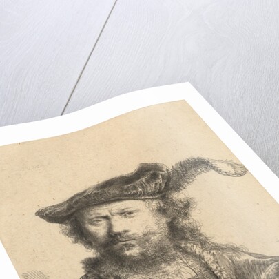 Self Portrait in a Velvet Cap with Plume, 1638 by Rembrandt Harmensz. van Rijn