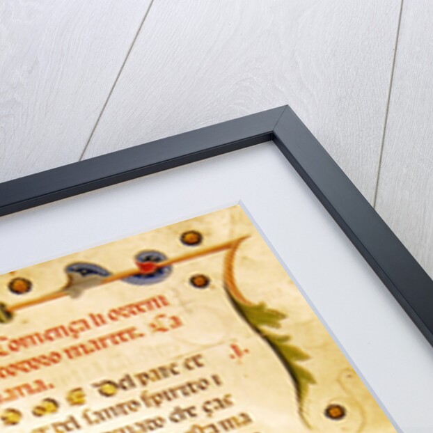 Historiated initial 'A' showing St. Theodore by Italian School