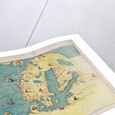 Northern Europe, from an Atlas of the World in 33 maps, Venice, 1st September 1553 by Battista Agnese