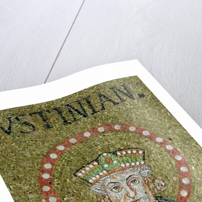 The face of Justinian by Byzantine School