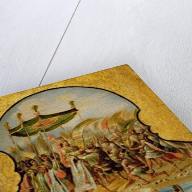 The royal procession of Montezuma en route to meet the Spanish by Spanish School