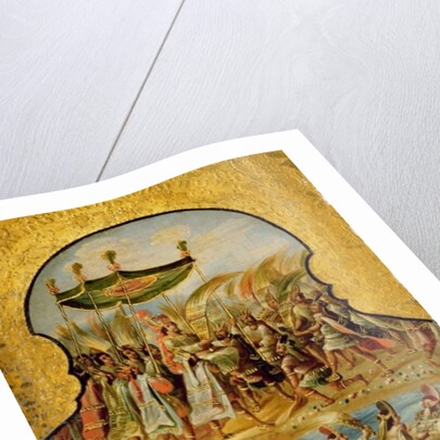 The royal procession of Montezuma en route to meet the Spanish by Spanish School