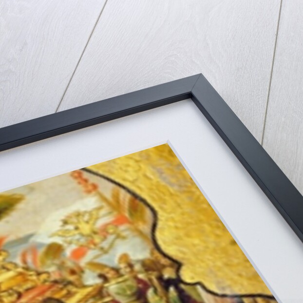 Capture of Montezuma and clashes with the Spanish on the streets of Tenochtitlan by Spanish School