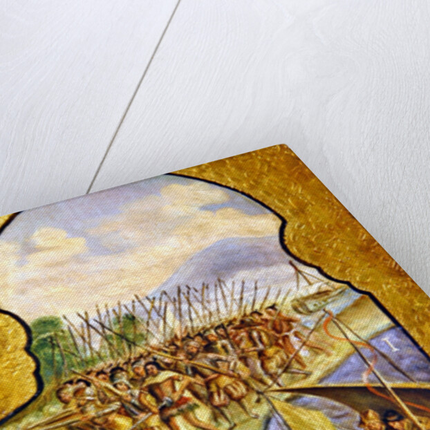 The Spanish enter Mexico City from the marsh by Spanish School