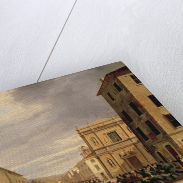 The Battle of 21st March 1849 in the Piazzetta Santa Barnaba in Brescia by Faustino Joli