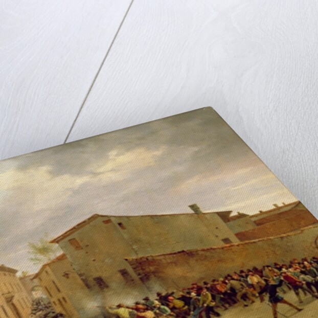 The Battle of 31st March 1849 in the Via delle Consolazioni in Brescia by Faustino Joli